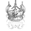 Medieval Longsword with caesar crown, decorated with blood and vine tattoo design idea