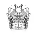 Design a sword intertwined with Caesar's Crown vines tattoo design idea