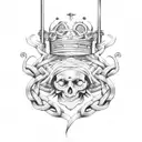Design a sword intertwined with Caesar's Crown vines tattoo design idea