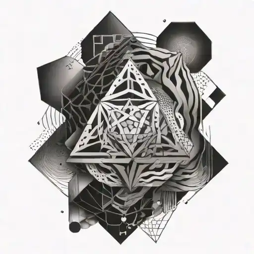 An abstract geometric design representing the concept of business success and growth tattoo design idea