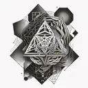 An abstract geometric design representing the concept of business success and growth tattoo design idea