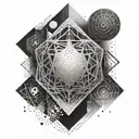 An abstract geometric design representing the concept of business success and growth tattoo design idea