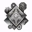 An abstract geometric design representing the concept of business success and growth tattoo design idea