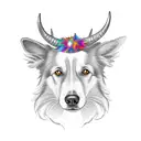 Black border collie, Horns tattoo design idea