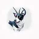 Black border collie, Horns tattoo design idea