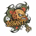 insanity text tattoo design idea