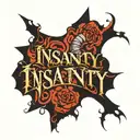 insanity text tattoo design idea