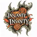 insanity text tattoo design idea
