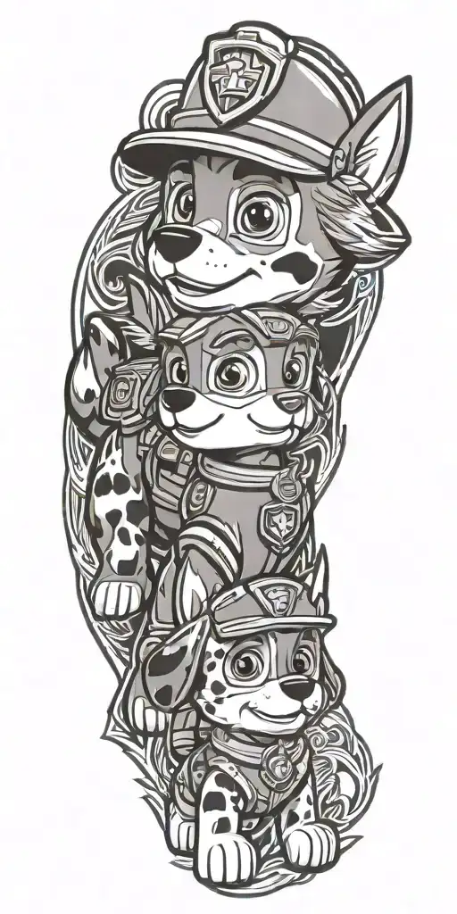 paw patrol tattoo design idea