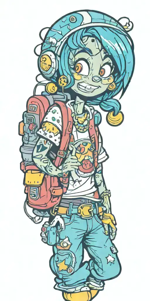 90s cartoon characters tattoo design idea