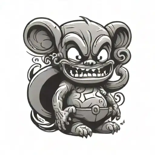 Funny character shaped like tattoo design idea