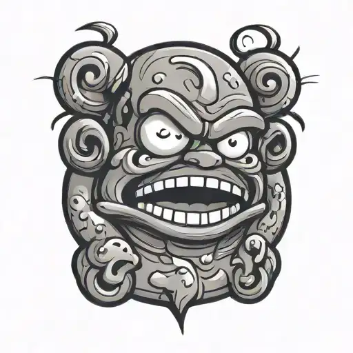 Funny character shaped like stress relief tattoo design idea