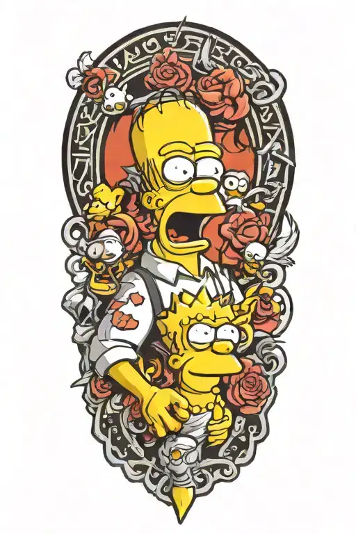 Simpsons t shirt tattoo design idea