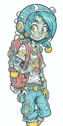 90s cartoon characters tattoo design idea