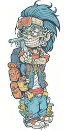 90s cartoon characters tattoo design idea