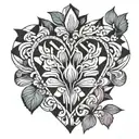 geometric pattern coming out of a bleeding heart  tattoo design idea