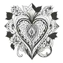geometric pattern coming out of a bleeding heart  tattoo design idea