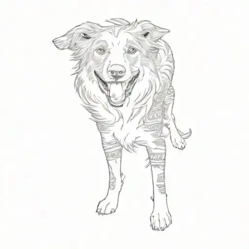 a border collie portrait tattoo design featuring elements tattoo design idea
