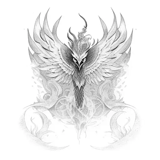 phoenix mythical creatures tattoo design idea