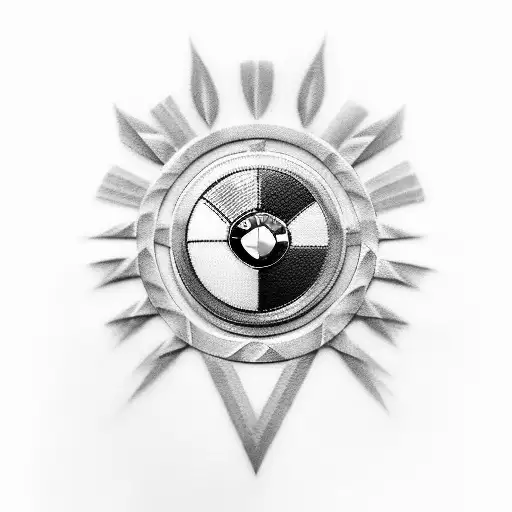 BMW logo x Seneca Indian 5 nations logo tattoo design idea