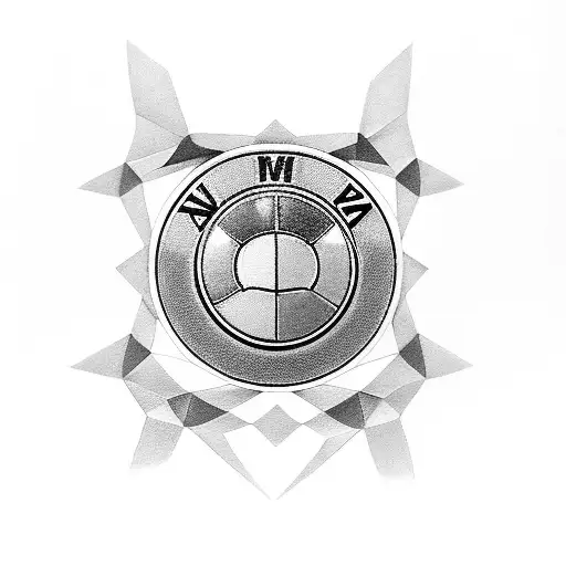 BMW logo x Seneca flag of Iroquois  tattoo design idea