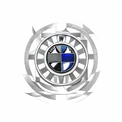 BMW logo x Seneca flag of Iroquois  tattoo design idea