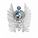 BMW logo x Seneca Indian 5 nations logo tattoo design idea