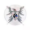 BMW logo x Seneca Indian 5 nations logo tattoo design idea