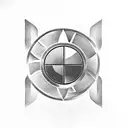 BMW logo x Seneca flag of Iroquois  tattoo design idea