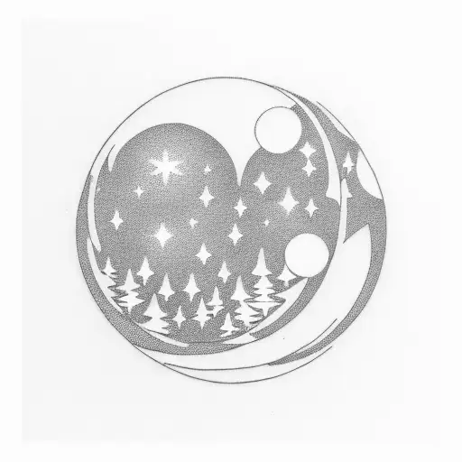 Moons from half to full tattoo design idea