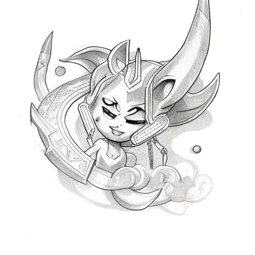 soraka from league of legends tattoo on forearm  tattoo design idea