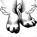 baby feet with angel wings tattoo design idea