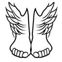 baby feet with angel wings tattoo design idea