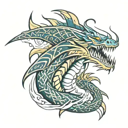 gyarados tribal design tattoo design idea