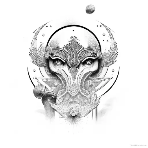 God blessing with number 888 tattoo design idea