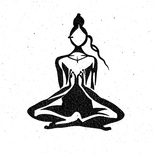 Minimalist Yoga Tattoo Idea - BlackInk AI