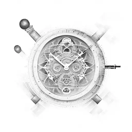 reloj de arena con una persona que sube al cielo tattoo design idea