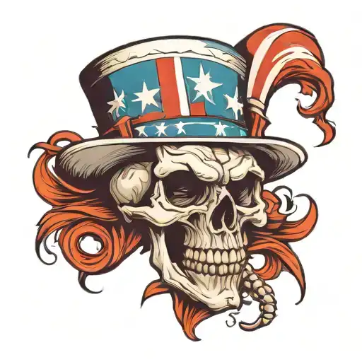 Uncle Sam skull tattoo design idea