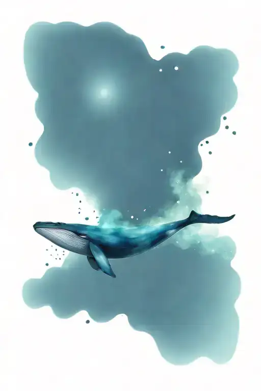 Humpback Whale swimming through a galaxy tattoo design idea