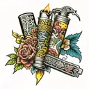 Clipper lighter with joint and friendship tattoo design idea