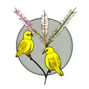 yellow bird, wormwood, asphodel tattoo design idea