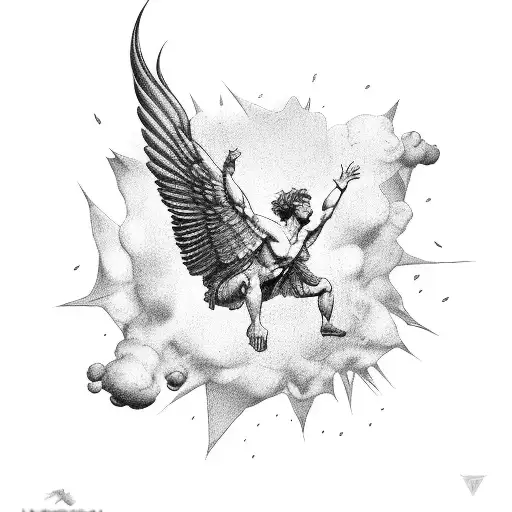 Icarus Falling tattoo design idea