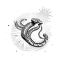 Serpent avec soleil tattoo design idea