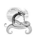 Serpent avec soleil tattoo design idea