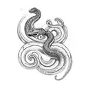 Serpent avec soleil tattoo design idea