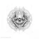 por do sol em floresta teopical tattoo design idea