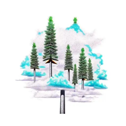 Georgia  florida and New Jersey connected Light poles pine trees and palm trees with something to represent each state  tattoo design idea