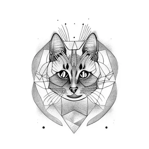 black cat resembling a fading shadow tattoo design idea