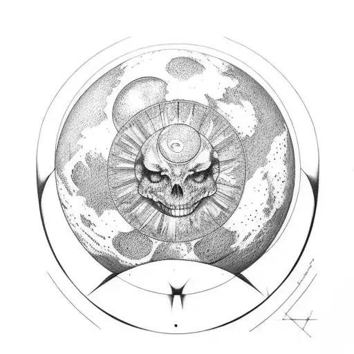 moon phases spine  tattoo design idea