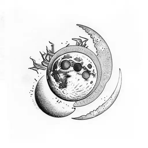 moon phases spine tattoo tattoo design idea